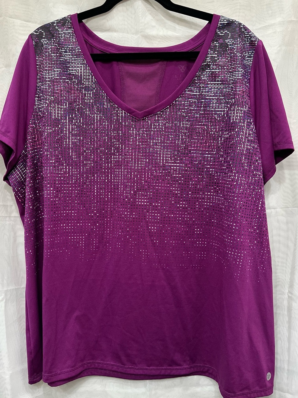 Women's Purple V-Neck Short Sleeve Top